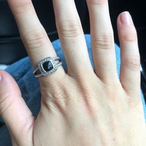 Authentic David Yurman Petite Albion Ring - Onyx